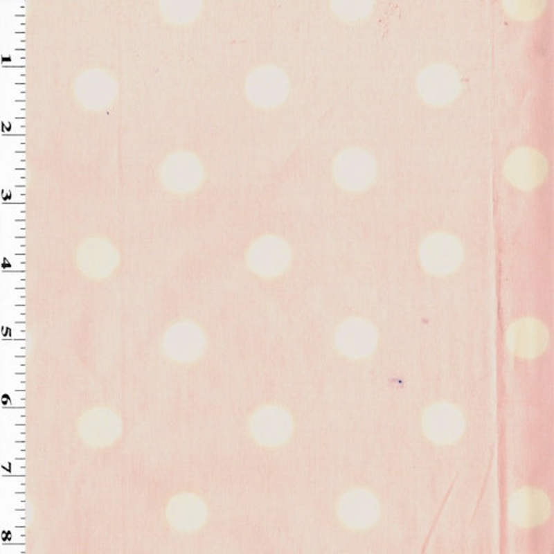 Vintage Soft Pink/ Ivory Printed Dot Woven Home Decorating Fabric