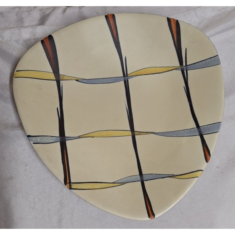 Vintage Ceramic Bowl with Geometric Decor, 1970s for sale at Pamono