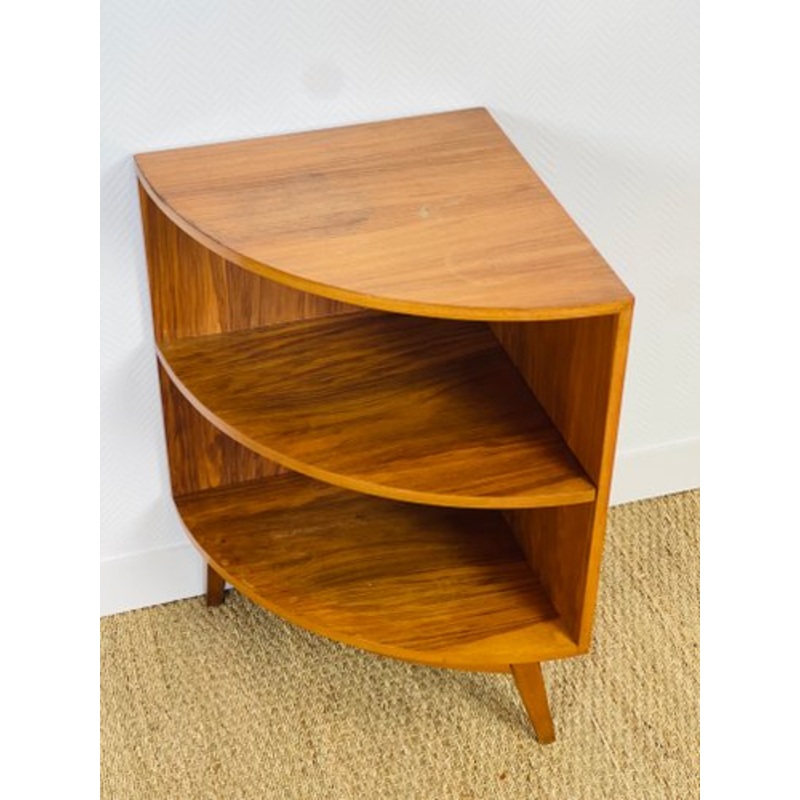 Vintage Walnut Corner Shelf, 1960s for sale at Pamono