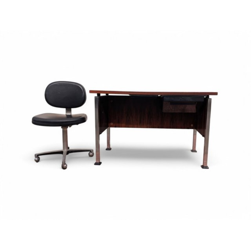 Vintage Mim Roma Typist Desk with Armchair from MiM Roma, Italy, 1960s, Set of 2 for sale at Pamono