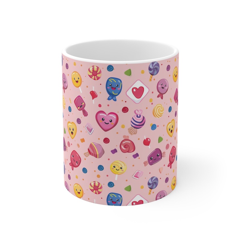 Colorful All-Over Candy Theme Coffee Mug Fun Ceramic Drinkware 167