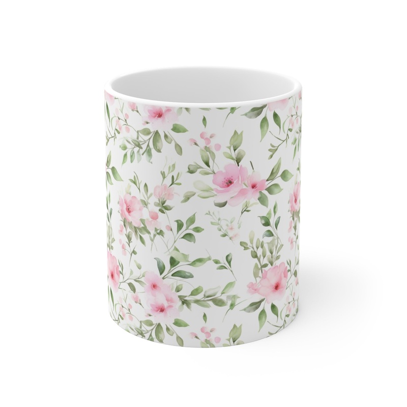 Floral Seamless Pattern Coffee Mug – A Touch of Nature 141