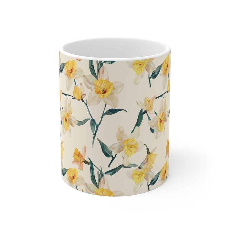 Seamless Floral Spring Coffee Mug Design – Perfect for Flower Lovers 037