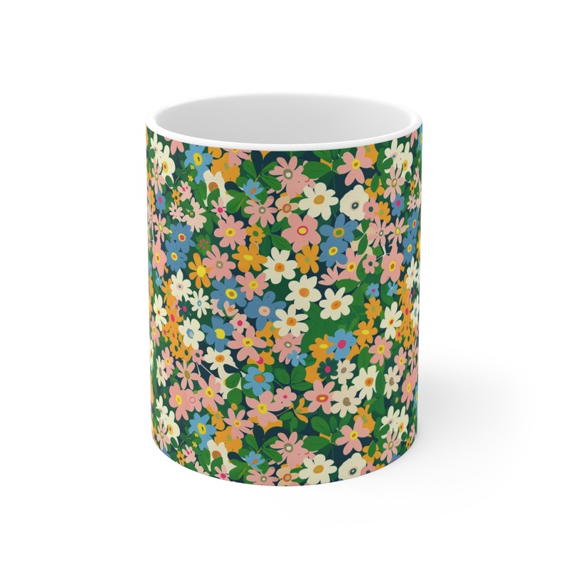 Seamless Floral Spring Coffee Mug Design – Perfect for Flower Lovers 171